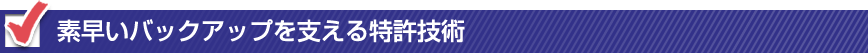 素早いバックアップを支える特許技術